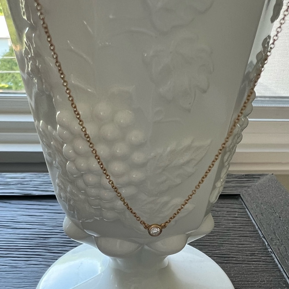 Tiffany & Co. Diamonds by the Yard Single Diamond Pendant .05ct 18K Gold - Picture 11 of 11